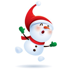 Snowman feeling excited