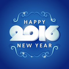 Text design of happy new year 2016