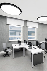 Empty modern office interior work place