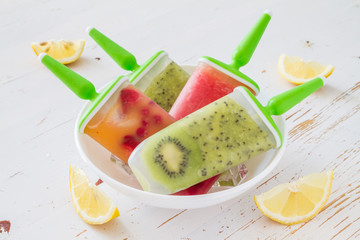 Fruit juice ice pops