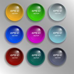 set of buttons of glass,vector