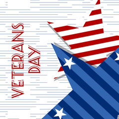 Stars with U.S.A Flag in style vector. Creative Abstract Happy Veterans Day,  Independence Day