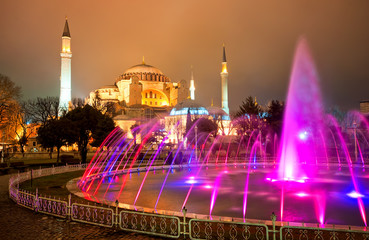 Obraz premium Hagia Sophia, Istanbul, Turkey, at night