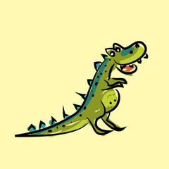 cartoon dinosaur picture hand drawn