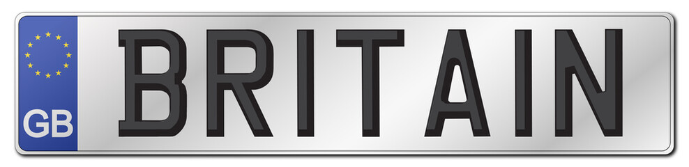 Britain License Plate