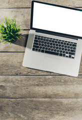 Working place, laptop