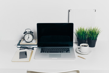 Working place, laptop