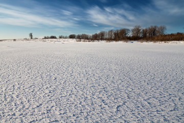 field covered with snow