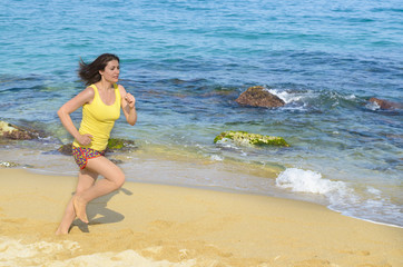 Running on Beach