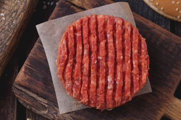 Home made burger cooking