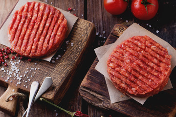 Home made burger cooking