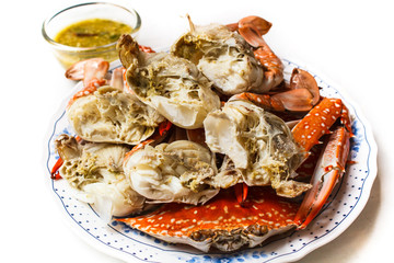 Steamed crab.