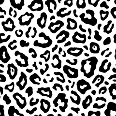 Wall murals Black and white Leopard seamless pattern