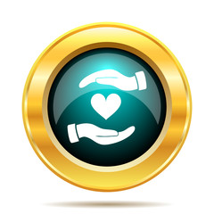 Hands holding heart icon