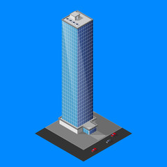 vector illustration of isometric skyscraper building