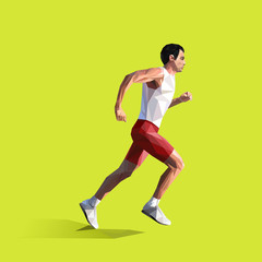 Fototapeta na wymiar polygonal running man. Vector geometric illustration 