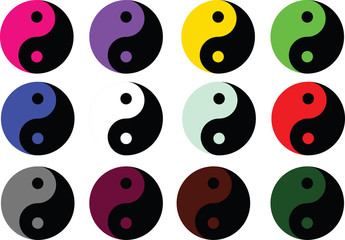 Yin Yang colored symbol