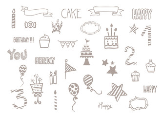 Birthday doodle clip art