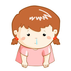 ill girl runny nose cartoon vector