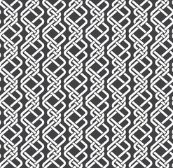 Seamless pattern of parallel braids with swatch for filling. Celtic ornament texture. Fashion geometric background for web or printing design.