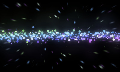 Colorful glitter sparkle on black background