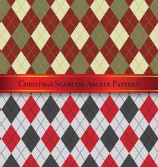 Christmas Seamless Argyle Pattern Design Set 3
