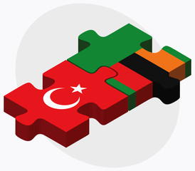 Turkey and Zambia Flags