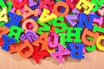Colored plastic alphabet letters
