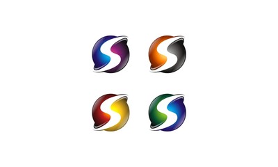 letter s 3d logo template modern