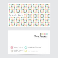Business card pastel polka dots