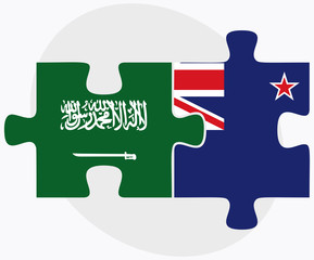 Saudi Arabia and New Zealand Flags