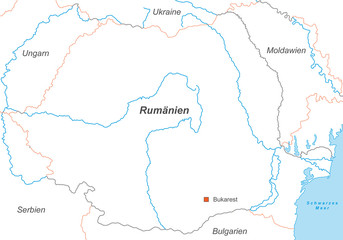 Rum&auml;nien in Wei&szlig; (beschriftet) - Vektor