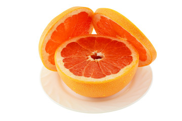 Grapefruit on the plate