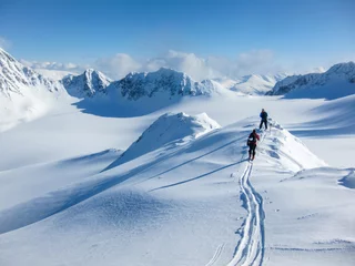 Fototapeten On the winter mountain ridge © mbroms