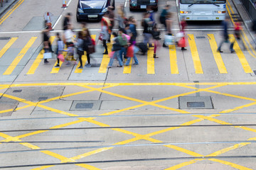 Pedestrians in Central Business District of Hong Kong