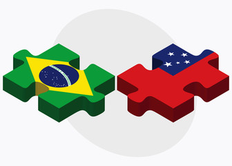 Brazil and Samoa Flags