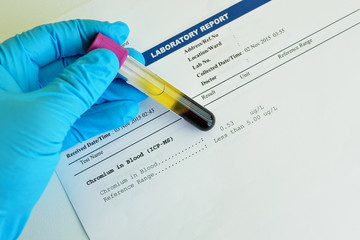 Blood chromium testing result