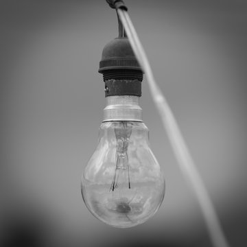 old bulb light with black and white effect