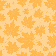 vintage floral autumn (fall) seamless pattern with maple leaves