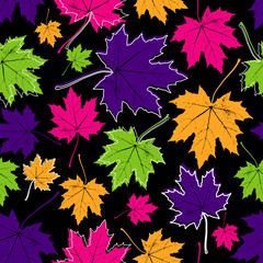 Naklejka na ściany i meble vintage floral autumn (fall) seamless pattern