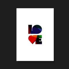 Flyer or Cover Design for Your Business with Colorful LOVE Label