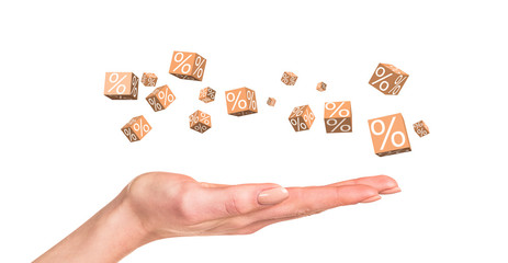 Discount boxes with percents.