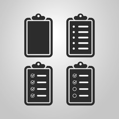 Checklist Icon Design Set - Black and White Version
