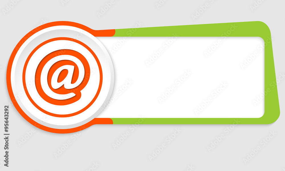 Poster Vector abstract button for your text and email symbol
