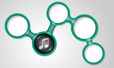 Abstract circular frames for your text and music symbol
