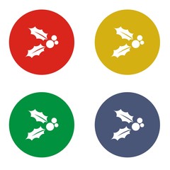 Icono de rama de acebo con bayas, s&iacute;mbolo tradicional de Navidad