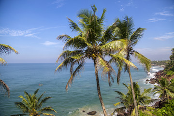Sea in Varkala in Kerala state, India