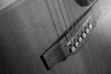 String of guitar black and white