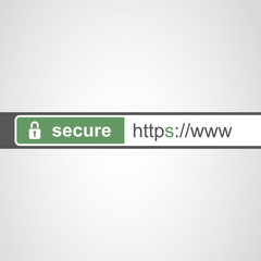 Fototapeta na wymiar Browser Address Bar with Https Protocol