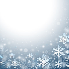 Abstract blue christmas background with snowflakes